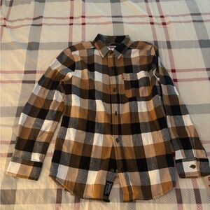 Levi's boy's Checkered Shirt - Brown, Black, White